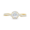 Thumbnail Image 3 of Round-Cut Diamond Halo Engagement Ring 1 ct tw 14K Yellow Gold