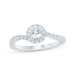 Now + Forever Round-Cut Diamond Halo Engagement Ring 1 ct tw 14K White Gold