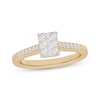 Thumbnail Image 0 of Multi-Diamond Center Rectangle Engagement Ring 1/3 ct tw 10K Yellow Gold