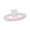 Thumbnail Image 1 of Multi-Diamond Center Rectangle Engagement Ring 1/3 ct tw 10K Rose Gold