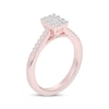 Thumbnail Image 2 of Multi-Diamond Center Rectangle Engagement Ring 1/3 ct tw 10K Rose Gold