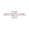 Thumbnail Image 3 of Multi-Diamond Center Rectangle Engagement Ring 1/3 ct tw 10K Rose Gold