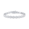 Thumbnail Image 1 of Diamond Circle & Bar Link Bracelet 1/10 ct tw Sterling Silver 7&quot;