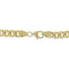 Thumbnail Image 3 of Hollow Puffy Graduated Curb Chain Necklace 10K Yellow Gold 20&quot;