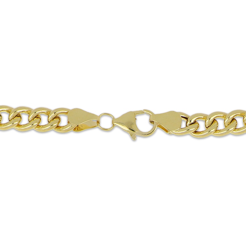 Main Image 3 of Hollow Puffy Graduated Curb Chain Necklace 10K Yellow Gold 20&quot;