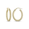 Thumbnail Image 1 of Italian Brilliance Diamond-Cut Oval Hoop Earrings 14K Yellow Gold 27.5mm