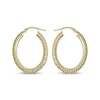 Thumbnail Image 3 of Italian Brilliance Diamond-Cut Oval Hoop Earrings 14K Yellow Gold 27.5mm