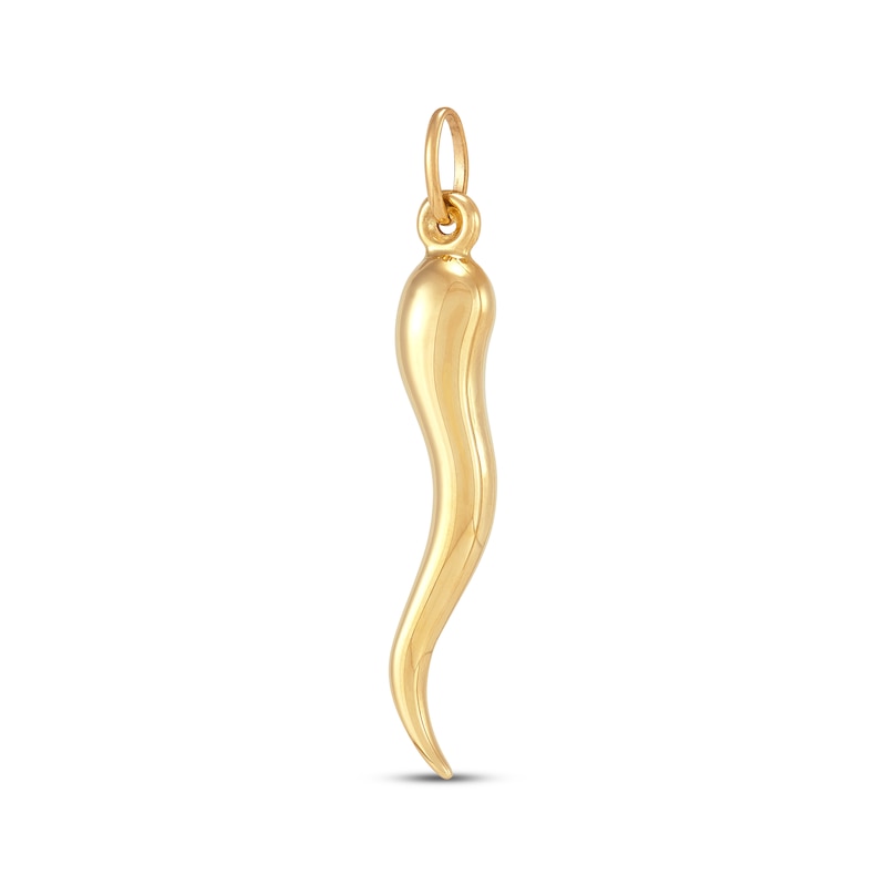 Main Image 2 of Hollow Italian Horn Charm 10K Yellow Gold