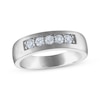 Thumbnail Image 1 of Men's Certified Diamond Five-Stone Wedding Band 1/2 ct tw Platinum