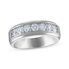 Thumbnail Image 1 of Men's Certified Diamond Seven-Stone Wedding Band 1 ct tw Platinum