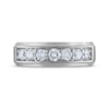 Thumbnail Image 3 of Men's Certified Diamond Seven-Stone Wedding Band 1 ct tw Platinum