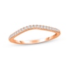 Thumbnail Image 0 of Diamond Contour Wedding Band 1/6 ct tw 10K Rose Gold