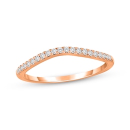 Diamond Contour Wedding Band 1/6 ct tw 10K Rose Gold