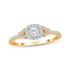 Thumbnail Image 0 of Round-Cut Diamond Cushion Halo Engagement Ring 1/3 ct tw 10K Yellow Gold