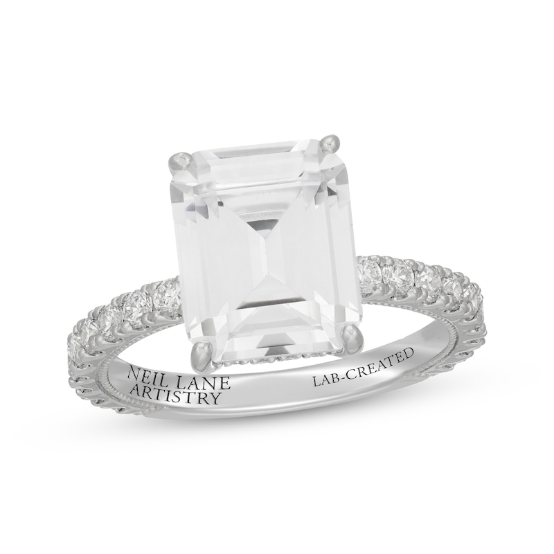 Neil Lane Artistry Emerald-Cut Lab-Grown Diamond Engagement Ring 5-5/8 ct tw 14K White Gold