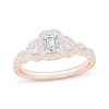 Thumbnail Image 1 of Emerald-Cut Diamond Halo Engagement Ring 7/8 ct tw 14K Rose Gold