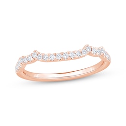 Diamond Contour Wedding Band 1/5 ct tw 14K Rose Gold