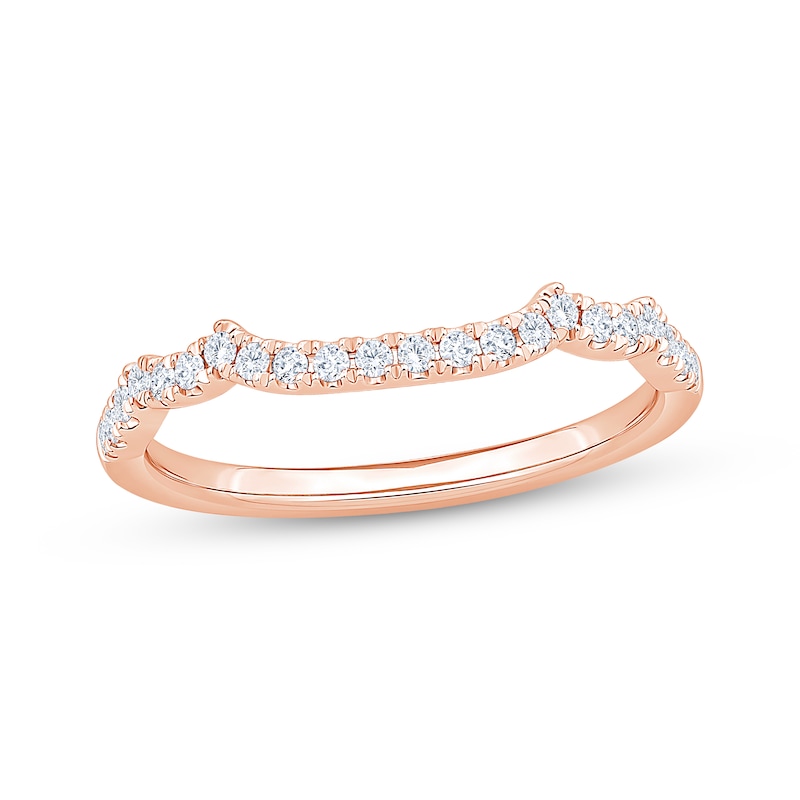 Diamond Contour Wedding Band 1/5 ct tw 14K Rose Gold