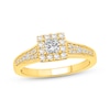 Thumbnail Image 0 of Princess-Cut Diamond Halo Engagement Ring 5/8 ct tw 10K Yellow Gold