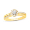 Thumbnail Image 0 of Round-Cut Diamond Halo Engagement Ring 1/4 ct tw 10K Yellow Gold