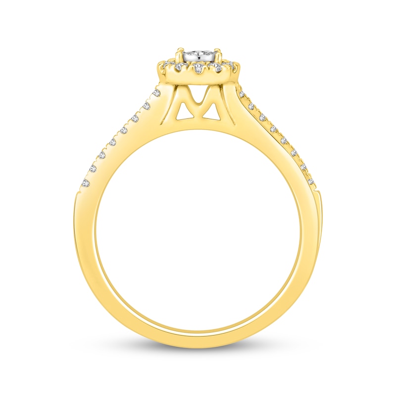 Round-Cut Diamond Halo Engagement Ring 1/4 ct tw 10K Yellow Gold