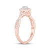 Thumbnail Image 1 of Oval-Cut Diamond Double-Halo Engagement Ring 1/2 ct tw 14K Rose Gold