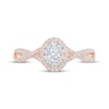 Thumbnail Image 2 of Oval-Cut Diamond Double-Halo Engagement Ring 1/2 ct tw 14K Rose Gold