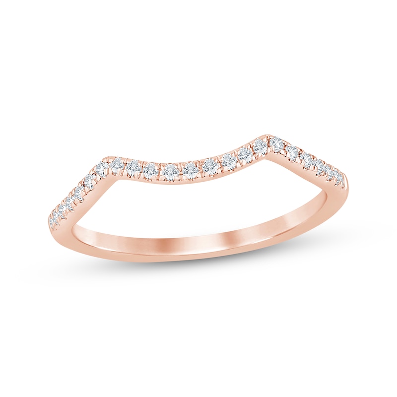 Diamond Contour Wedding Band 1/8 ct tw 14K Rose Gold