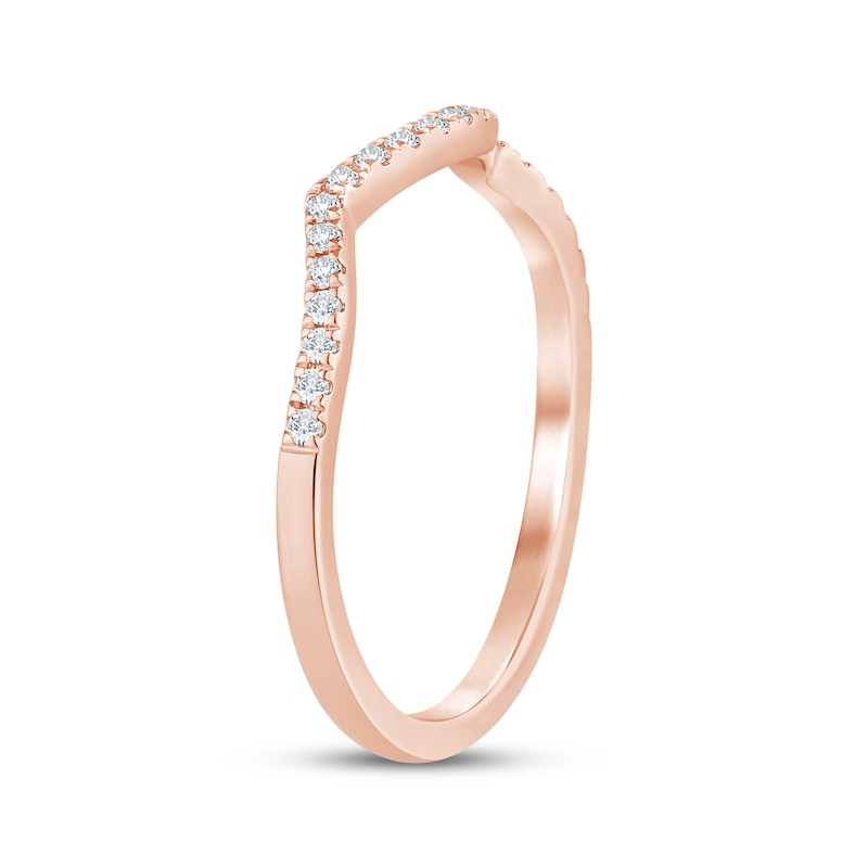 Diamond Contour Wedding Band 1/8 ct tw 14K Rose Gold