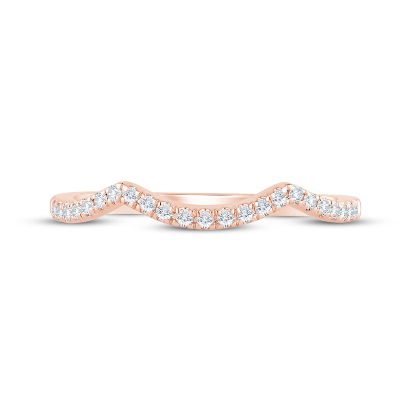 Diamond Contour Wedding Band 1/8 ct tw 14K Rose Gold