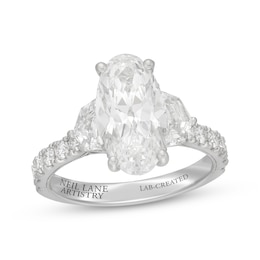 Neil Lane Artistry Heritage Oval-Cut Lab-Created Diamond Engagement Ring 4-3/8 ct tw Platinum