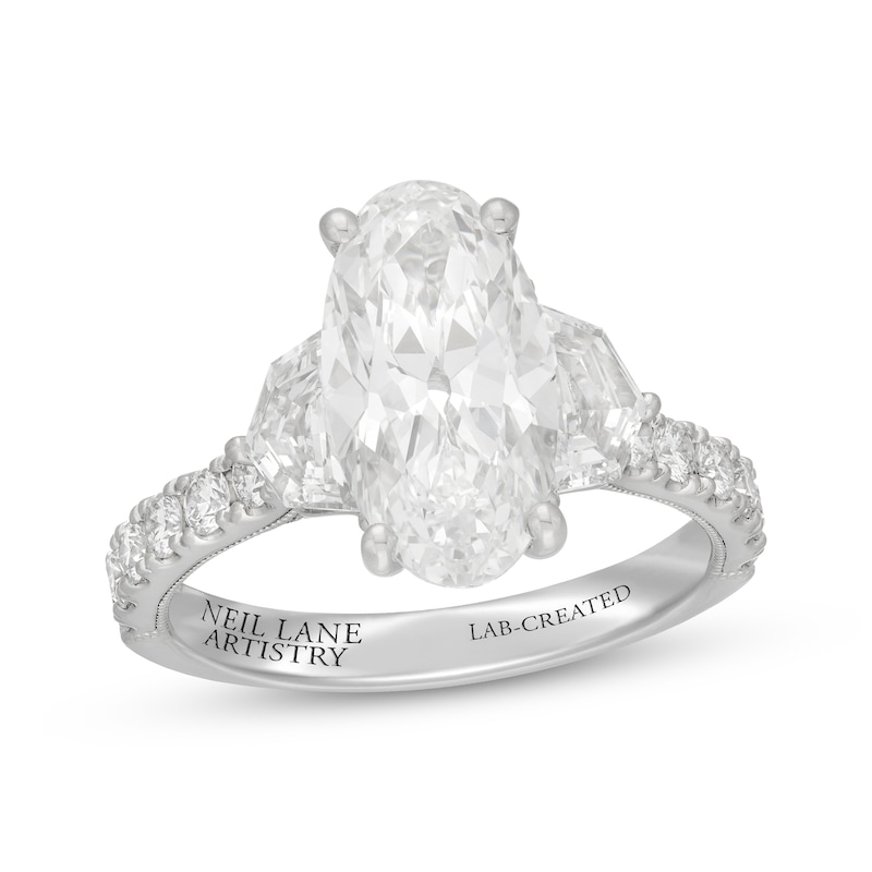 Neil Lane Artistry Heritage Oval-Cut  Lab-Grown diamond Engagement Ring 4-3/8 ct tw Platinum