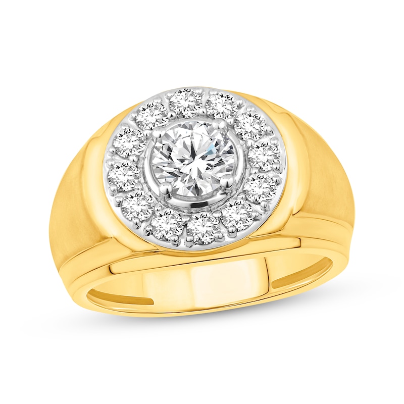 Main Image 1 of Lab-Grown Diamonds by KAY Men's Halo Ring 2 ct tw 10K Yellow Gold