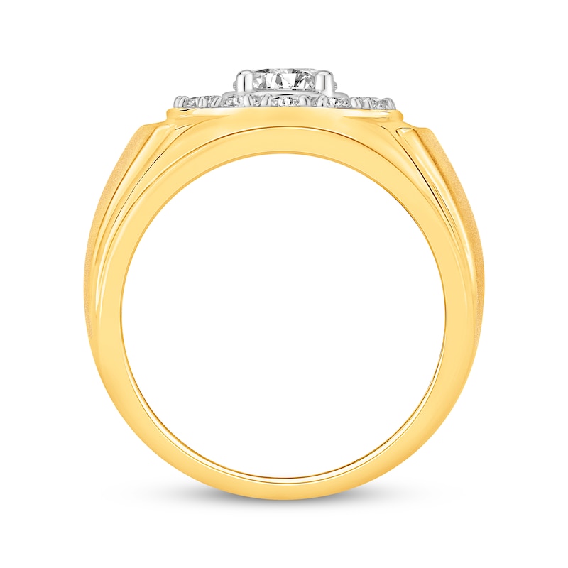 Main Image 3 of Lab-Grown Diamonds by KAY Men's Halo Ring 2 ct tw 10K Yellow Gold