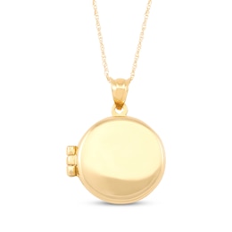 Circle Locket Necklace 10K Yellow Gold 18&quot;