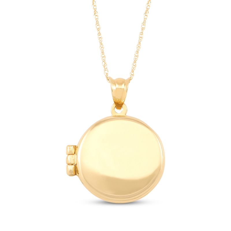 Main Image 1 of Circle Locket Necklace 10K Yellow Gold 18&quot;