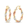 Thumbnail Image 1 of Twist Hoop Earrings 14K Yellow Gold with Rose & White Rhodium 20mm