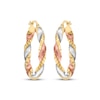 Thumbnail Image 2 of Twist Hoop Earrings 14K Yellow Gold with Rose & White Rhodium 20mm