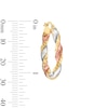 Thumbnail Image 3 of Twist Hoop Earrings 14K Yellow Gold with Rose & White Rhodium 20mm