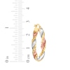 Thumbnail Image 5 of Twist Hoop Earrings 14K Yellow Gold with Rose & White Rhodium 20mm