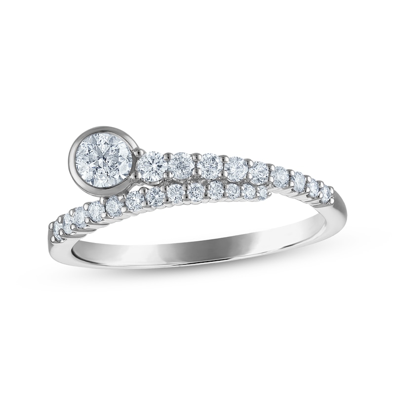 Milestones Diamond Bypass Anniversary Ring 1/2 ct tw 14K White Gold