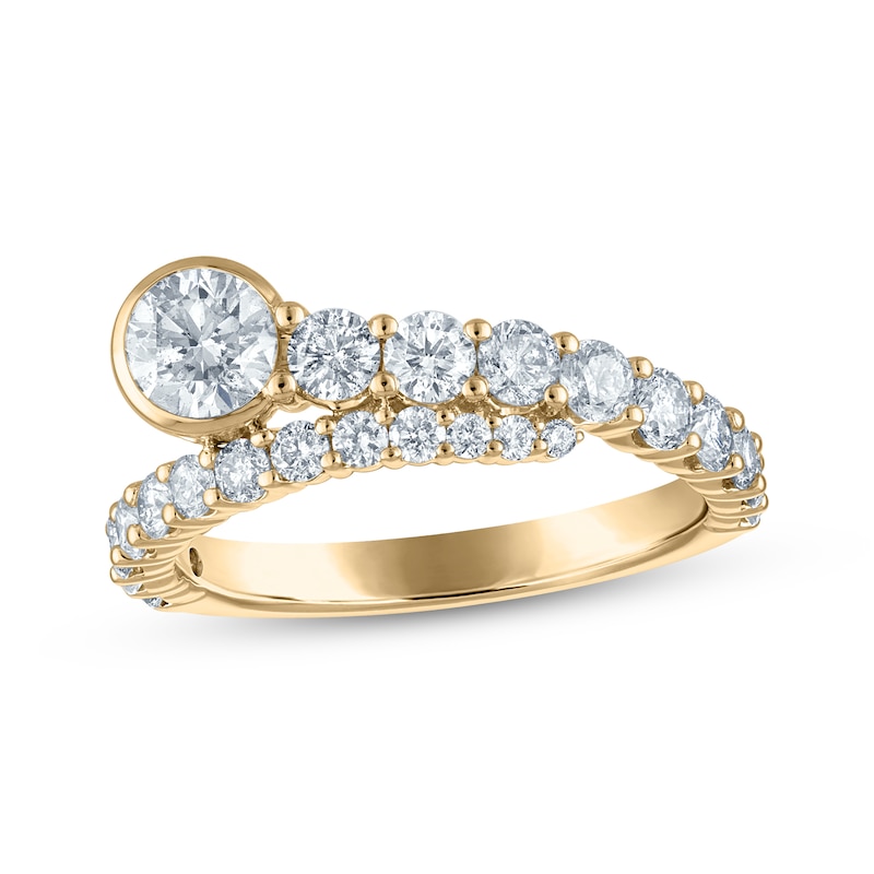 Milestones Diamond Bypass Anniversary Ring 1-1/2 ct tw 14K Yellow Gold