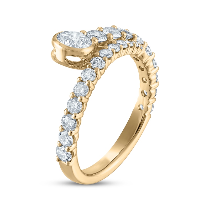 Milestones Diamond Bypass Anniversary Ring 1-1/2 ct tw 14K Yellow Gold