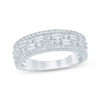 Thumbnail Image 1 of Now + Forever Lab-Grown Diamonds Baguette & Round-Cut Anniversary Ring 3/4 ct tw 14K White Gold