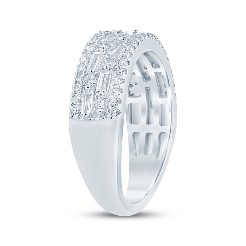 Main Image 2 of Now + Forever Lab-Grown Diamonds Baguette & Round-Cut Anniversary Ring 3/4 ct tw 14K White Gold