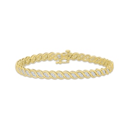 Lab-Grown Diamonds by KAY S-Link Bracelet 2 ct tw 10K Yellow Gold 7&quot;