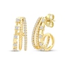 Thumbnail Image 1 of Diamond Three-Row Split J-Hoop Huggie Earrings 1/4 ct tw 10K Yellow Gold