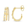 Thumbnail Image 3 of Diamond Three-Row Split J-Hoop Huggie Earrings 1/4 ct tw 10K Yellow Gold