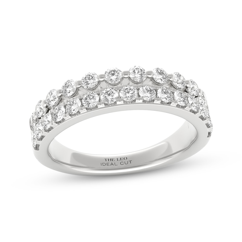 Main Image 1 of THE LEO Ideal Cut Diamond Two-Row Anniversary Ring 1 ct tw 14K White Gold