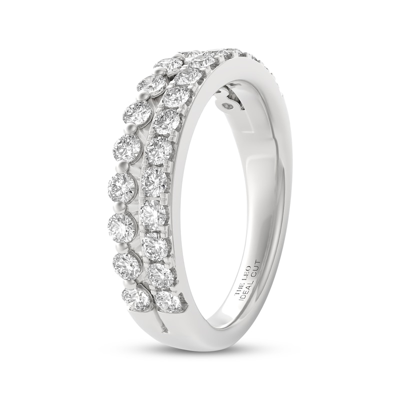 Main Image 2 of THE LEO Ideal Cut Diamond Two-Row Anniversary Ring 1 ct tw 14K White Gold